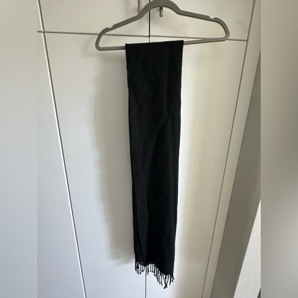 100% baby alpaca solid black scarf